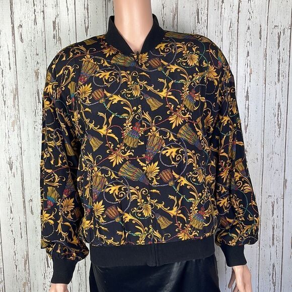 VINTAGE S.L.B by Sunny Leigh Silk Bomber Jacket - Picture 2 of 5